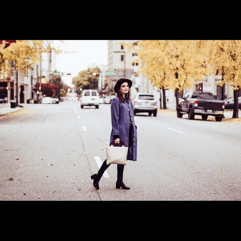 vintage purple and black coat